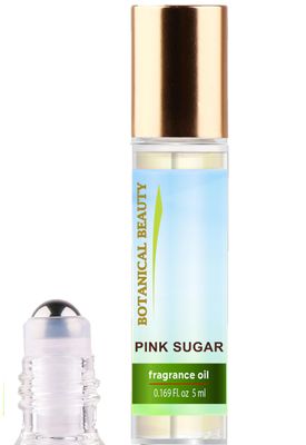 Botanical Beauty PINK SUGAR FRAGRANCE OIL ROLL-ON 0.169 FL OZ (5 ML) Rollerball Perfume, Alcohol-Free, Long Lasting