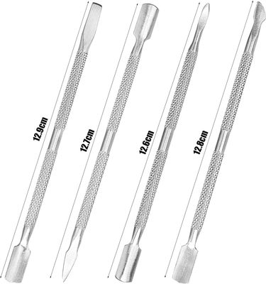 4pcs Cuticle Pusher Metal Cuticle Pusher Tool Kit Nail Cleaner Cuticle Care Nail Cuticle Remover Tools Nail Scraper Under Nail Cleaner Tool Cuticle Pushers for Fingernails Toenails