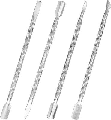 4pcs Cuticle Pusher Metal Cuticle Pusher Tool Kit Nail Cleaner Cuticle Care Nail Cuticle Remover Tools Nail Scraper Under Nail Cleaner Tool Cuticle Pushers for Fingernails Toenails