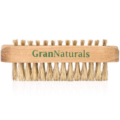 GranNaturals Toe &amp; Finger Nail Brush - Hand &amp; Foot Brush for Cleaning Fingernail and Toenail Cuticle - Natural Wooden and Bristle Scrubber Tool for Gardeners, Mechanics, Salon - Manicure Pedicure