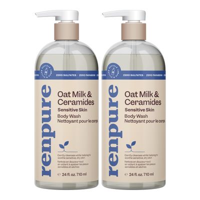 Renpure Oat Milk &amp; Ceramides Body Wash - For Gentle Cleansing &amp; Hydration - For Sensitive Skin - Oat Milk &amp; Ceramides - 24 Fl Oz each, 2 Pack