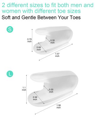 BLATOWN 16Pcs Gel Toe Separators, Silicone Toe Spacers Bunion Corrector for Feet Women Men Pain Relief, Soft Flared Toe Spreader Hammer Toe Straightener for Overlapping Toes(12Small4Large Size)