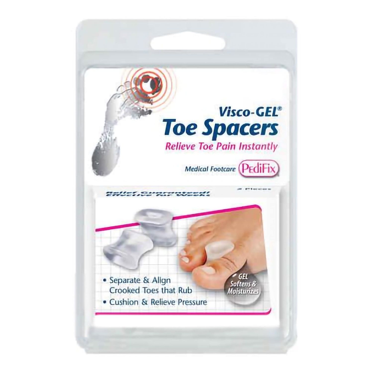 Pedifix Gel Smart Visco-Gel Toe Spreaders - 1126 - Medium 2 count (Pack of 1)