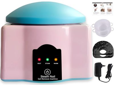 JOJOCOSMO Upgraded Electric Steam Nail Polish Remover Machine, 36 Watt Portable Automatic Gel Nail Polish Remover with UV Varnish Removal for Home and Salon Use,New