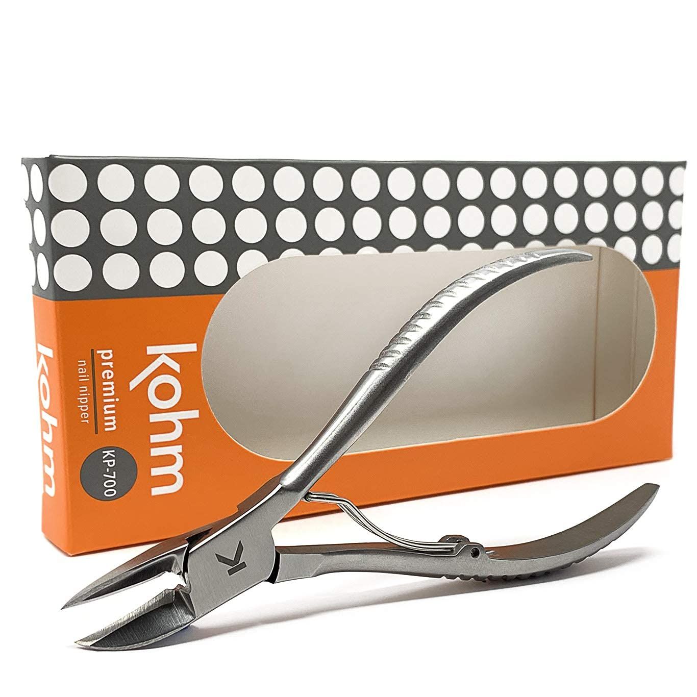 Kohm Toenail Clippers | Super Control &amp; Wide Jaws - Precision Stainless Steel Nail Nippers for Thick &amp; Ingrown Nails | Podiatrist-Recommended Toe Nail Cutter