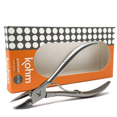 Kohm Toenail Clippers | Super Control &amp; Wide Jaws - Precision Stainless Steel Nail Nippers for Thick &amp; Ingrown Nails | Podiatrist-Recommended Toe Nail Cutter