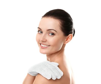 Exfoliating Bath Gloves, Pack of 4