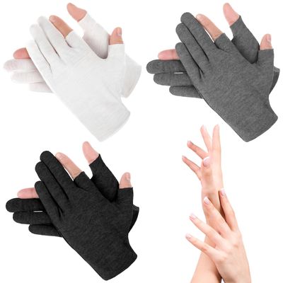 Abeillo 3Pair Touchscreen Cotton Gloves for Eczema and Dry Hands - Moisturizing Gloves SPA Overnight, Washable Lotion Hand Spa Treatment Gloves Repair Rough Cracked Dry Chapped Hands Skin for Women