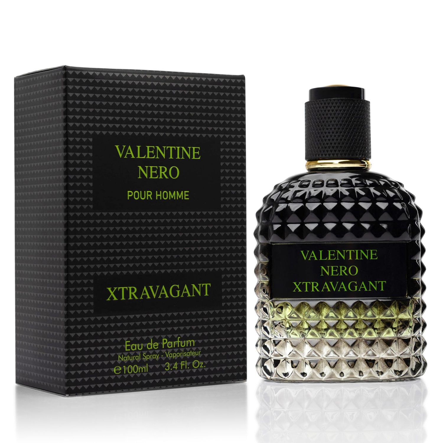 Valentine Nero Xtravagant for Men - Oriental Fougere Fragrance - Top Notes of Calabrian Bergamot &amp; Espresso Coffee Accord - Base Scents of Refined Vetiver - Elegant 100ml Bottle, Parfume for Men