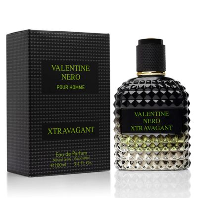 Valentine Nero Xtravagant for Men - Oriental Fougere Fragrance - Top Notes of Calabrian Bergamot &amp; Espresso Coffee Accord - Base Scents of Refined Vetiver - Elegant 100ml Bottle, Parfume for Men