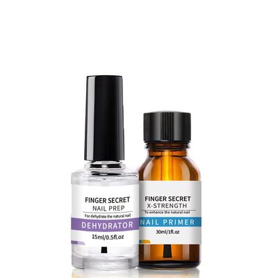 Professional Nail Prep Dehydrator and X-Strength Set for Nails, Non-acid and No Burn Fast Air Dry, For Natural Nail &amp; UV Gels Acrylic Powder Application.