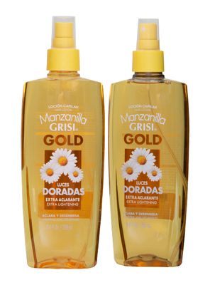 Manzanilla Grisi Hair Lotion Gold, Hair Lotion with Chamomile Extract, 2-Pack of 8.4 FL Oz, 2 Spray Bottles