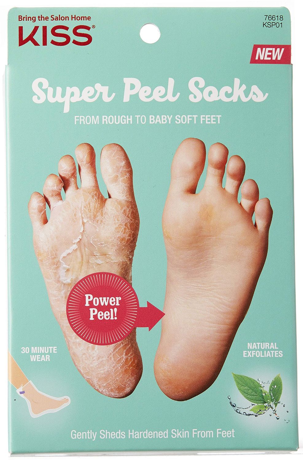 KISS Super Peel Socks-Naturally Exfoliates (1 PACK)