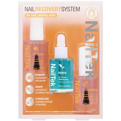 Nail Tek Recovery Kit - Nail Repair for Damaged Nails, Hydrate, Renew, &amp; Strengthen Nails Treatment, Made in USA, 0.5 fl oz each