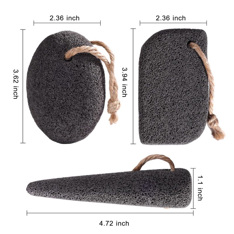 SAMEBUTECO Natural Volcanic Pumice Stone for Feet Pumice Cleaning Stone for Sole of The Foot,Edges of The Foot,Toe Seams Deep Clean,Foot Scrubber for Dead Skin Remover 3 Shapes