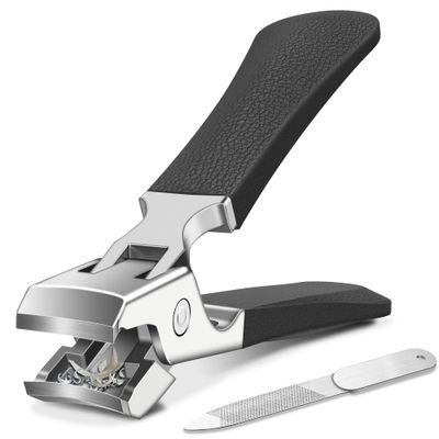 IDEEEPAN Nail Clippers - Ultra Sharp Anti Splash Fingernail and Toenail Clipper, with Nail Catcher, for Men &amp; Women, Seniors, Black
