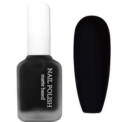 Black Matte Nail Polish - Air Dry Quick Dry for Men &amp; Women, Dark Gel Polish