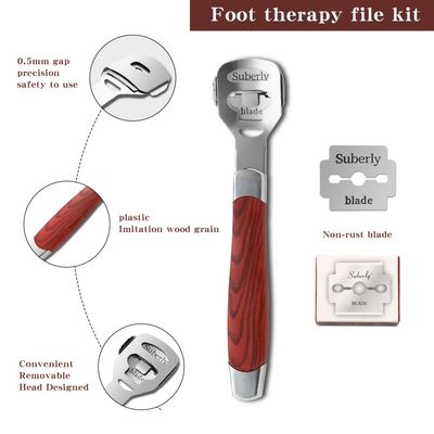 2 Pack Pedicure Callus Shaver Set - Stainless Steel Foot File Callus Remover with 20pcs Blades and Plastic Handle,Foot Care Pedicure,Foot Callus Shaver Hard Skin Remover