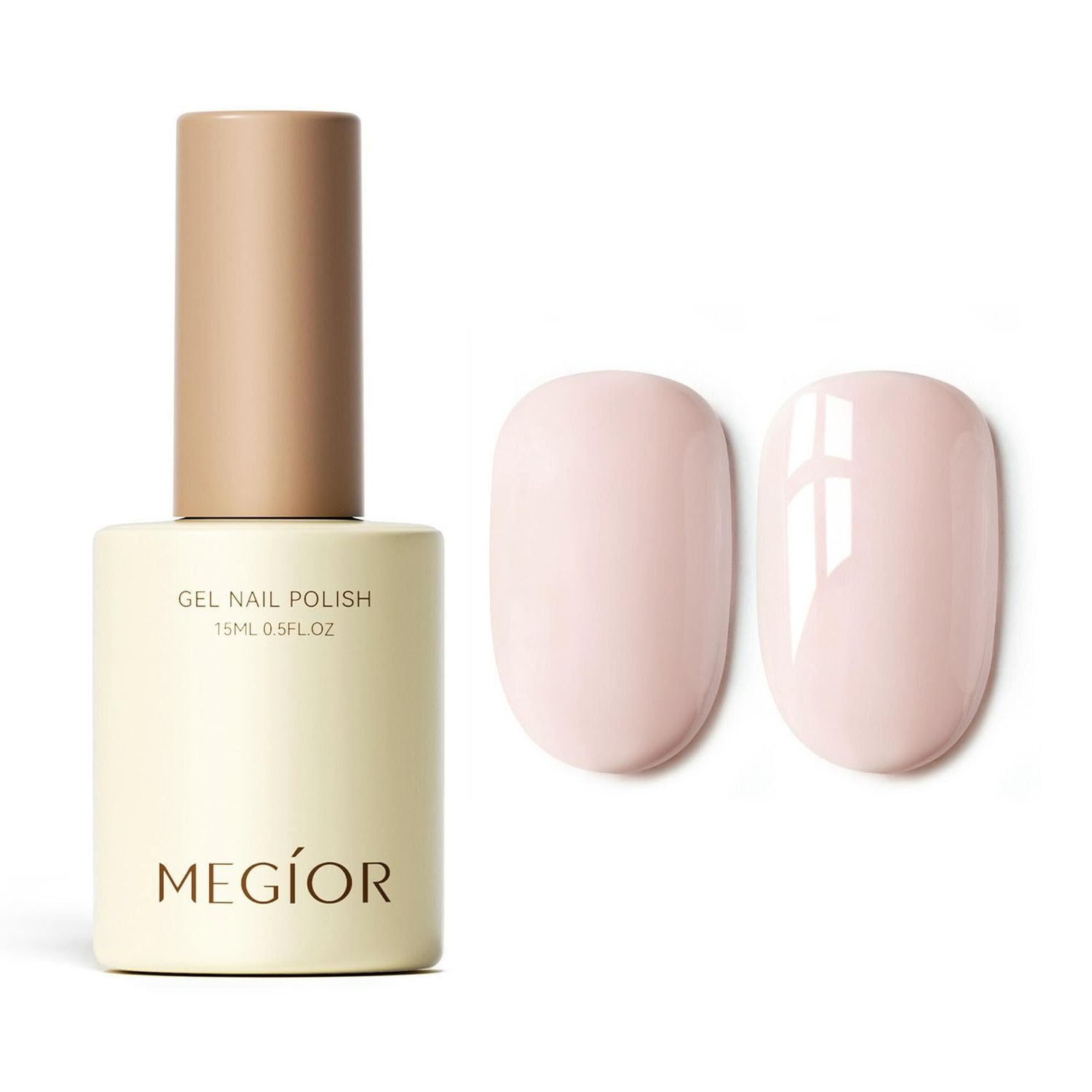 MEGIOR Ballet Slippers Gel Nail Polish 15ML Ballet Pink Color Soak Off UV LED Long-Wear Light Pink Spring Gel Polish Salon Nail Manicure for Women Girls Home DIY