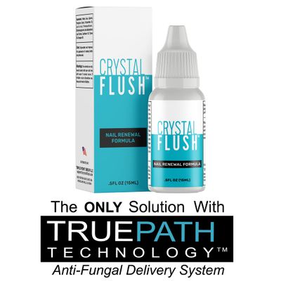 Crystal Flush Nail Renewal Formula - Nail & Toe Treatment, As Seen On TV, Fast Results for Discolored, Yellow, Damaged, Cracked Nails - 05 oz./15 ml
