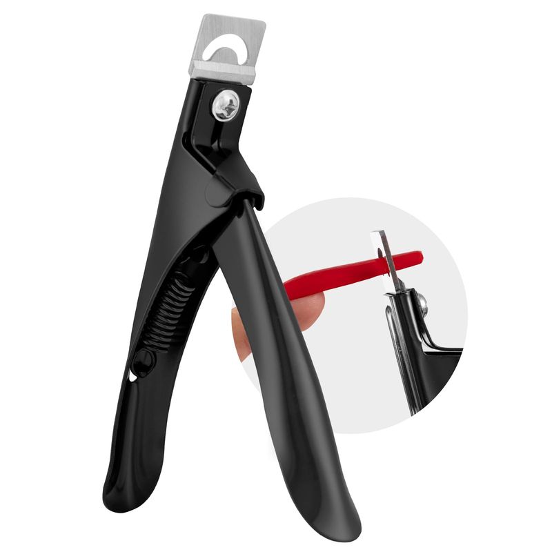 AIRSEE Professional Adjustable Stainless Steel Acrylic Nail Clippers False Nail Cutters for Artificial Acrylic Nails Fake Nail Tips, Rustproof Manicure Pedicure Tool for Salon Home Nail Art - Black