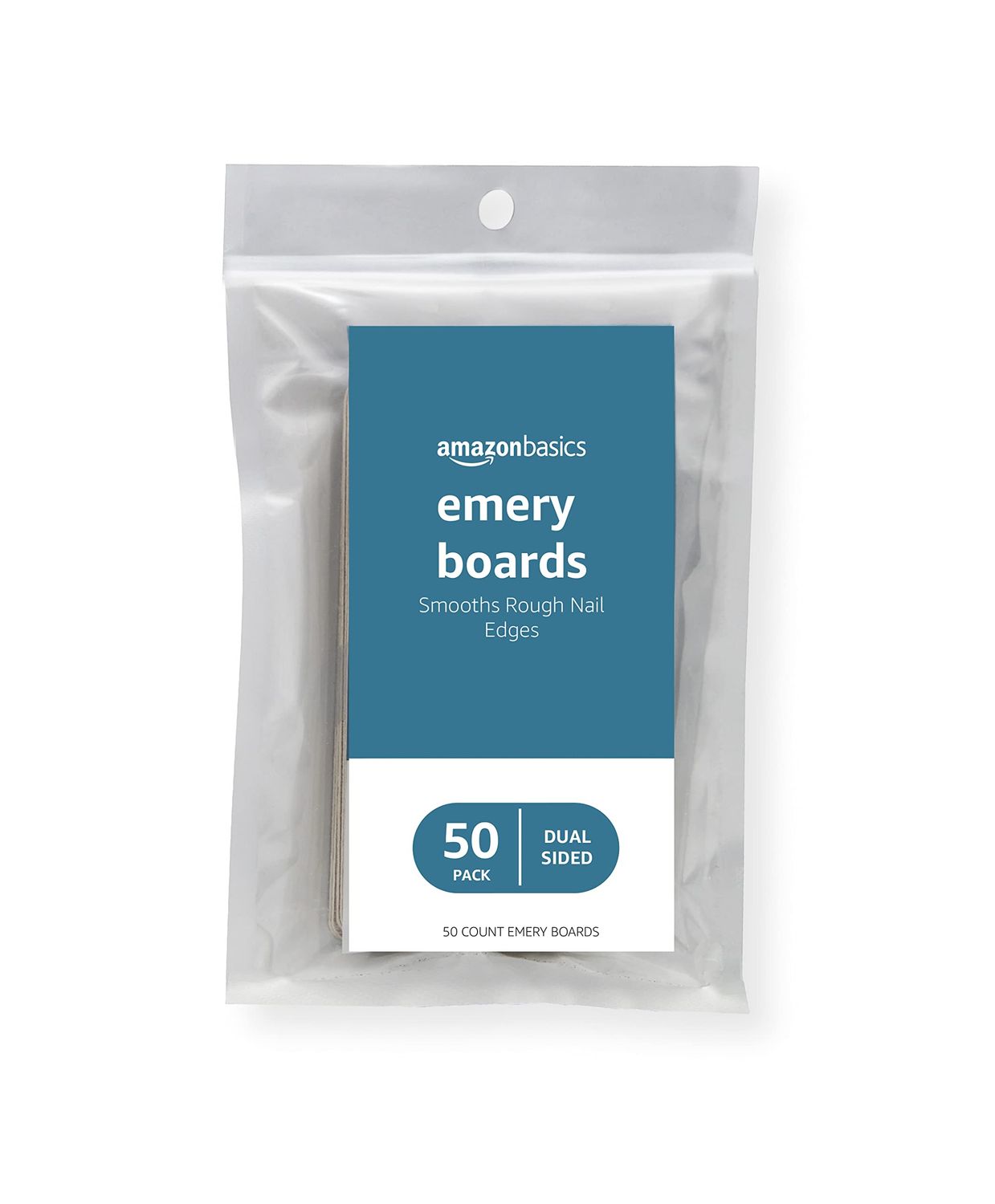 Amazon Basics Nail File Emery Boards, 50 Count, Brown