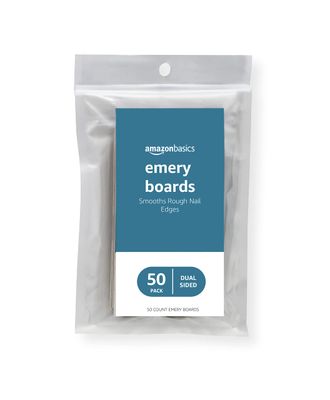Amazon Basics Nail File Emery Boards, 50 Count, Brown