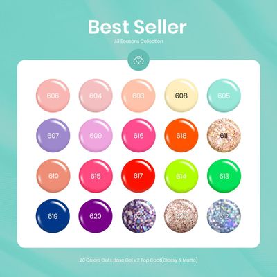 Beetles Spring Gel Nail Polish Set 23Pcs Pastel Bright Colors Gel Polish Kit Red Hot Pink Neon Gel Polish with Base Gel Top Coat Soak Off Uv Led Nail Gifts for Women