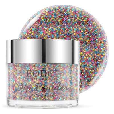 EODCI Glitter Colorful Dip Powder Color, Rainbow Nail Dipping Powder French Powder Pro Collection System Nail Art Starter Manicure Salon DIY, Odor-Free&amp;Long-Lasting, No Needed Nail Lamp Curing, 1 Oz