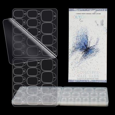Polychrome&amp;air 12 Sheet Nail Adhesive Tabs Double Side Glue Nail Sticker for Press on Nail Sticky Tabs