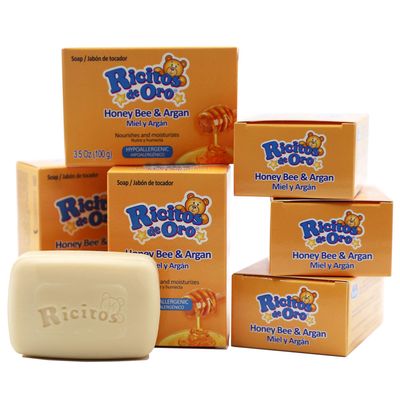 Ricitos de Oro Honey Bee Bar Soap, Hypoallergenic Bar Soap, Assists in Moisturizing Babys Skin, Delicate Skin, 6-Pack of 3.5 Oz, 6 Bar Soaps.