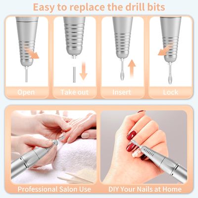 Handpiece for Electric Nail Drill Machine, Nail Drill Replacement Handle Pen Nail Polisher Grinder for 35000RPM Portable Nail Polishing Machine Replacement Part