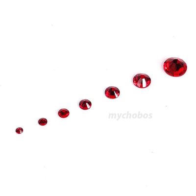 LIGHT SIAM (227) red 144 pcs Swarovski 2058/2088 Crystal Flatbacks red rhinestones nail art mixed with Sizes ss5, ss7, ss9, ss12, ss16, ss20, ss30
