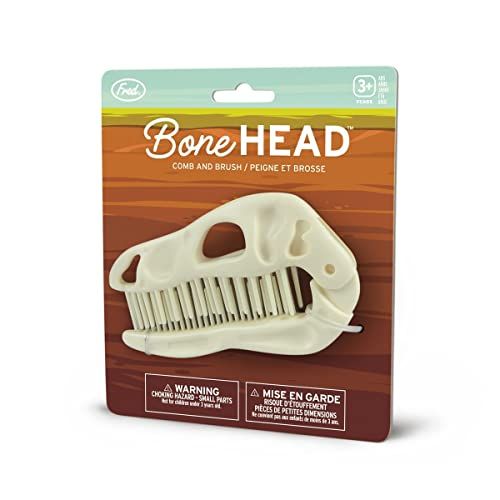 Genuine Fred BONEHEAD Folding Brush and Comb, Fun Dinosaur Design, Hair Care Tool and Detangling Comb, Convenient for Travel and Diaper Bags, Fun Gift or Stocking Stuffer