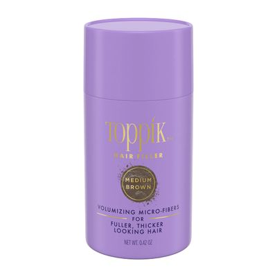 Toppik Hair Filler Keratin Hair Fiber Powder 12g - Hair Thickener for Women, Camoflauge Roots, Fills Hairline Gaps For Fuller Hair - Medium Brown