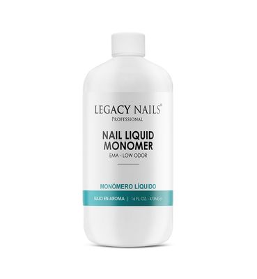 LEGACY NAILS Professional NAIL LIQUID MONOMER - MMA-Free, Acetone-Free, Low Odor Formula, Compatible with All Acrylic, Perfect for Nail Extensions, Sculpting &amp; Overlays - 473ml / 16 FL.oz.