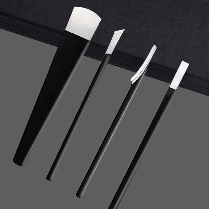 4 Pcs Pedicure Knife Set,Stainless Steel Pedicure Knife,Pedicure Knife Set,Pedicure Knife,Pedicure Nail Knife Set,Ingrown Toenail Knife Tools Foot Scraper Knife to Remove Dead Skin