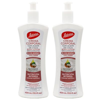 JALOMA Body Lotion with Coconut Oil, Hydrates and Softens your Skin, 2Pack, 13.5 Fl Oz Each Bottle