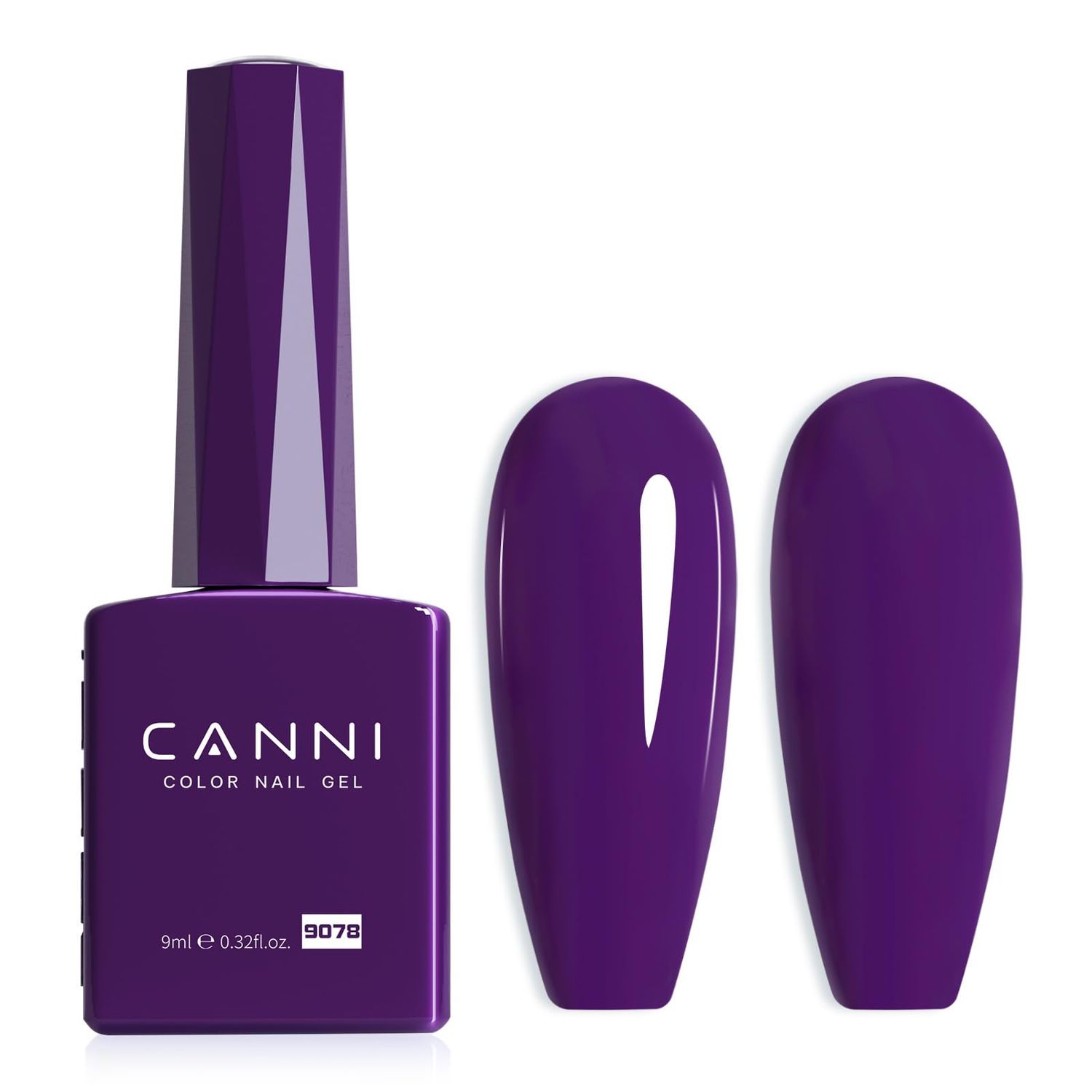 CANNI Purple Gel Nail Polish, Dark Purple Neon Color, High Gloss Soak Off UV Gel Nail Polish for French Nail Manicure Salon DIY