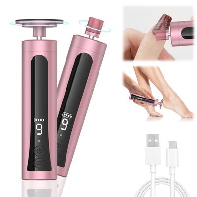 APTMAPT Electric Foot File Callus Remover, Electric Foot File Nail Grinder 2 in 1, 9 Speed Adjustable, Rechargeable Professional Foot Sander Pedicure Tool for Feet Dry Dead Skin (Rose Gold)