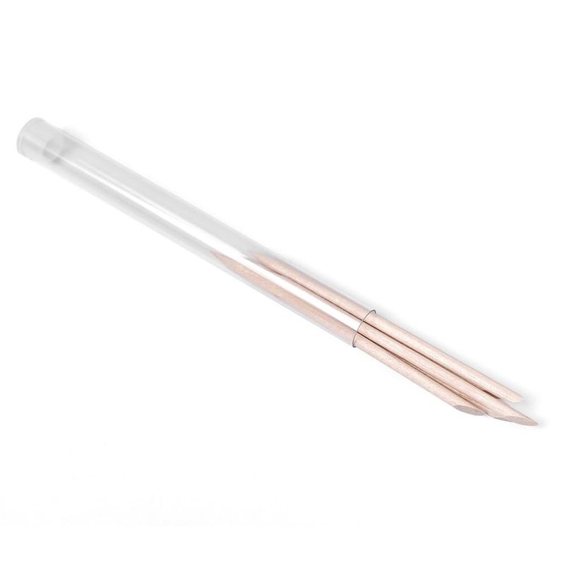 siyuwuro 5PCS Orange Wood Nail Sticks Double Sided Cuticle Pusher Remover Multi Functional Orange Wood Cuticle Sticks Manicure Pedicure Tool With Clear Storage Tube