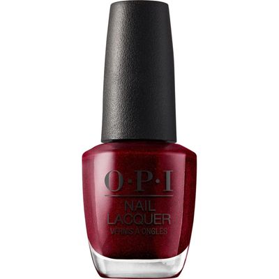 OPI Nail Lacquer Im Not Really a Waitress | Opaque Dark Red Pearl Chip Resistant Nail Polish | Vegan, Fast Drying, Streak Free