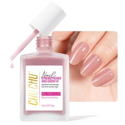 Nail Strengthener for Women: 8 in 1 Natural Nail Hardener Extra Strong and Growth - Dusty Peach Nail Polish Hardener Ridge Filler Concealer for Weak and Damaged Nails 15ml