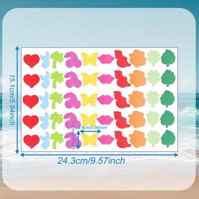 750pcs Tanning Stickers, Self-Adhesive Cute Tanning Tan Tattoo Stickers for Body 10 Styles Sunbathing Sunbed Suntan Decals Heart Butterfly Lips Leaf Decals for Sunbathing Beach Accessories Supplies