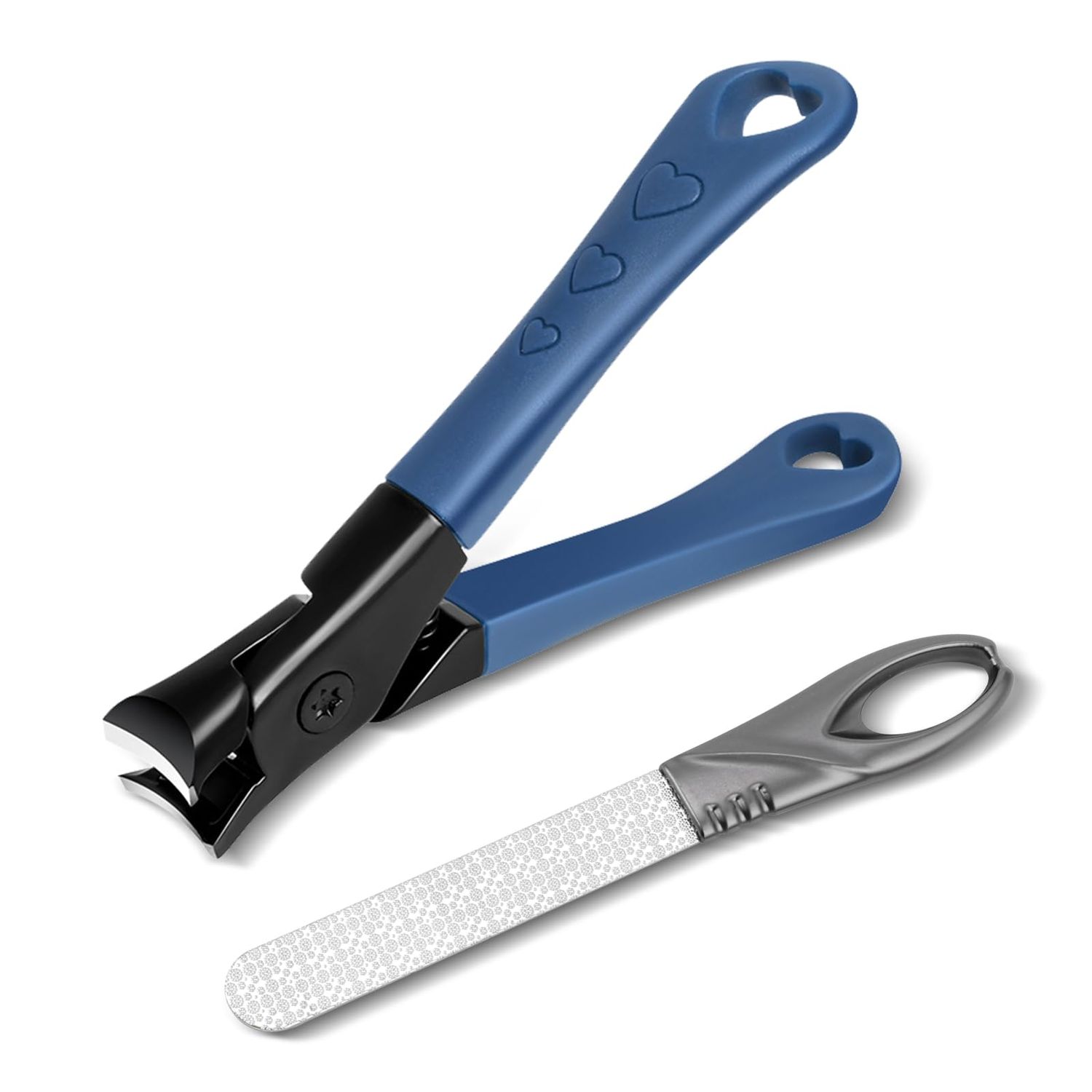 Thick Toenail Clippers, Nail Clippers for Men with Stainless Steel Nail File, Anti-Splash Toenail Clippers for Thick Toenails, Large Nail Cutter Heavy Duty Toe Nail Clippers for Seniors Adults