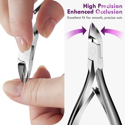 Professional Cuticle Trimmer Kit with Leather Case,Sharp Stainless Steel Cuticle Nipper Scissors Cutter Cuticula Remover for Fingernail Toenail,Manicure Pedicure Nail Care Tool for Women (Silver)
