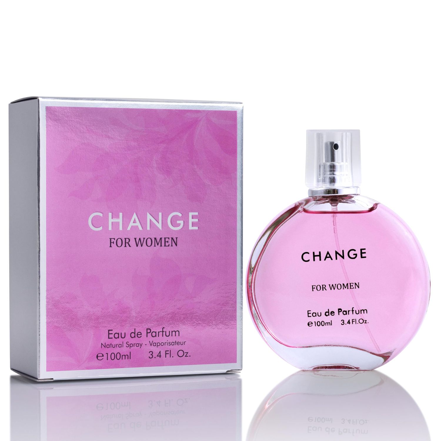 Change Eau De Parfum for Women - Spicy pink pepper on Top Pairing Floral Heart Notes of Jasmine &amp; Iris - Suitable for Casual Wear - Mild &amp; Paraben Free - Elegant 100ml Bottle Packaged in a Box