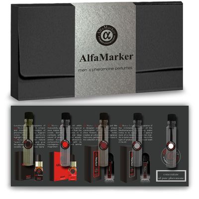 ALFAMARKER Cologne for Men with Pheromones - 5 Male Oil Perfumes x 2ml -Oil Perfume Set for Man - Great Holiday Gift