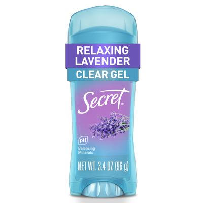 Secret Fresh Antiperspirant Deodorant for Women, 72hr Breathable Sweat &amp; Odor Protection, Instant Freshness &amp; Gentle, PH Balancing Minerals, Clear Gel, Relaxing Lavender Scent, 3.4 oz