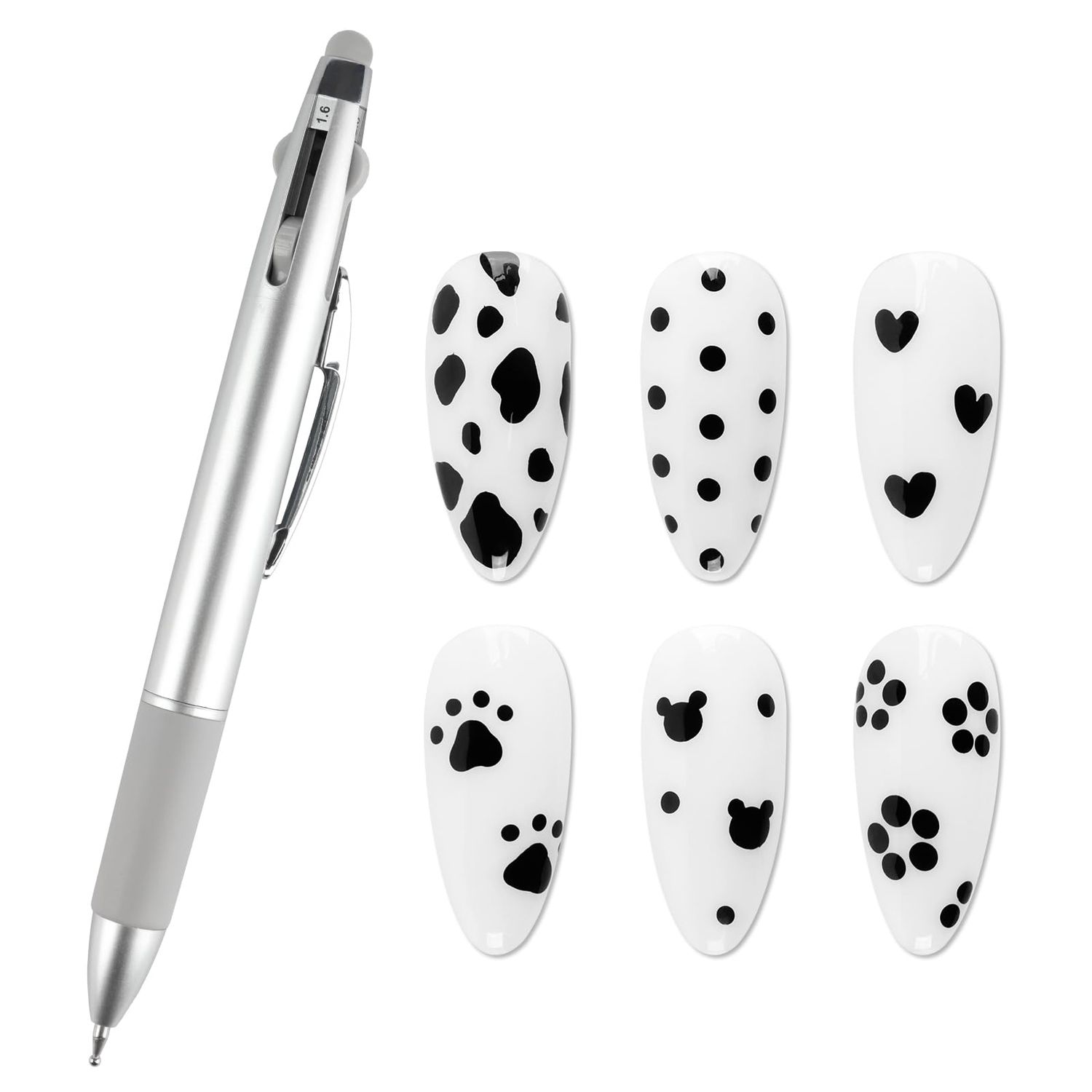 ANGNYA Dotting Tool Nail Art, 4-IN-1 Ballpoint Pen Design Nail Dotting Tool for Painting, Nail Tools for Nail Art